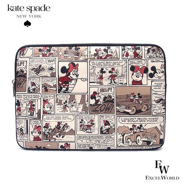 ケイトスペード ラップトップケース アウトレット K9412-960 kate spade ノートPC ipadケース 15インチまで対応  ディズニーコラボ マルチカラー