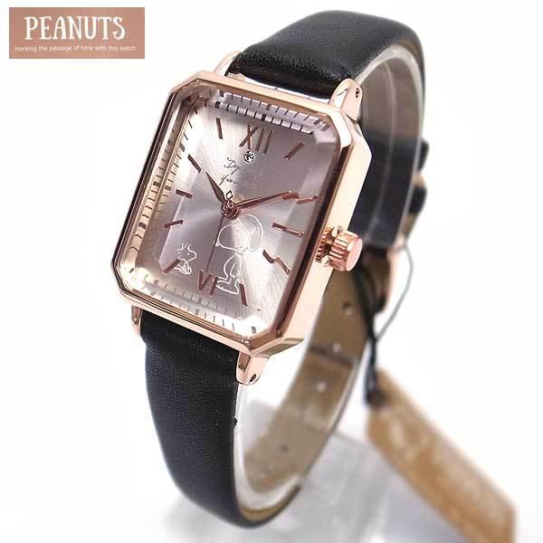 SNOOPY スヌーピー PEANUTS 時計 レディース 腕時計 ブラック アナログ  