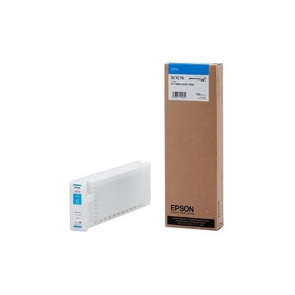 ⭐純正／未開封⭐EPSON SC1C70 シアン 700ml インクカートリッジ 新品 EPSON SC1C70 シアン 700ml インク SC-T エプソン : エキサイト