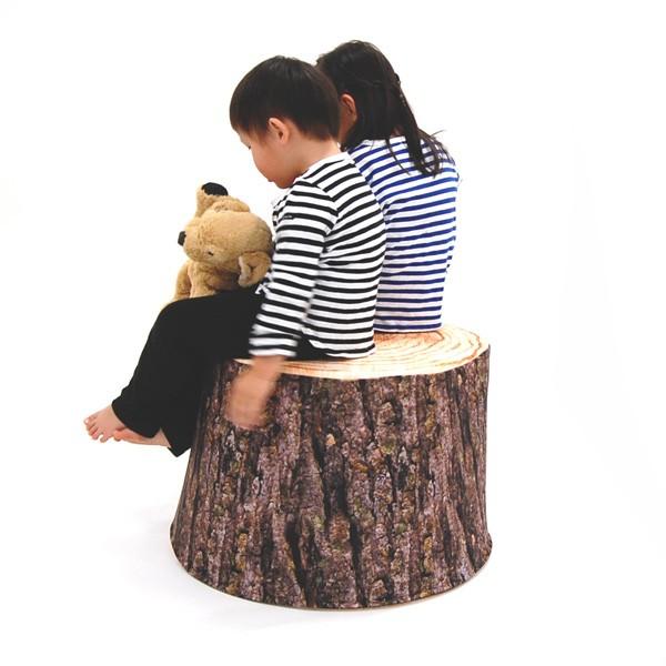 切株 スツール 椅子 大きいサイズ プリント(切株型)