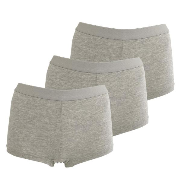 【3枚セット】ボクサーショーツ レディース LADIES セット ショーツ 女性用ボクサーパンツ 杢グレー グレー M-XL ベーシック お得