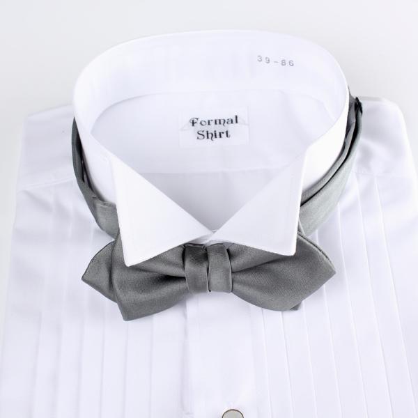 EXCY FORMAL 高級シルク蝶ネクタイ ポインテッド型(剣蝶タイ) グレー 蝶ネクタイ EXCY FORMAL グレー フォーマル剣 拝絹 日本製