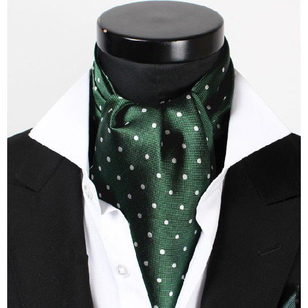 EXCY（エクシィ） シルク アスコットタイ チーフセット グリーン