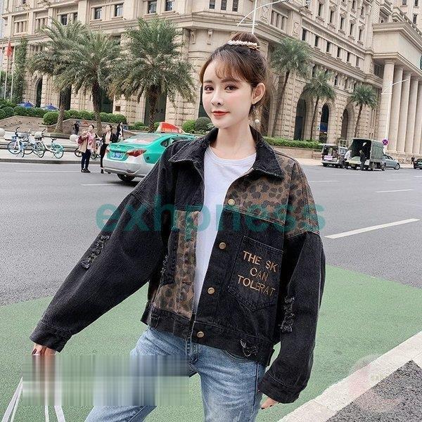 デニムジャケット レディース Gジャン ジージャン ワイド トップス カジュアル ショート丈 ポケット アウター 刺繍 ゆったり 立体裁断 ヒョウ柄 レオパード Cn1111 Ltndy418 エクハピ 通販 Yahoo ショッピング