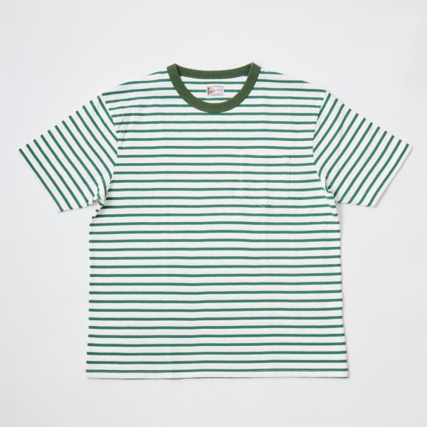 【対象ボーダーTシャツ2枚購入でノベルティプレゼント】FELCO フェルコ  クルーネック ストライプ ポケットTシャツ メンズ 日本製