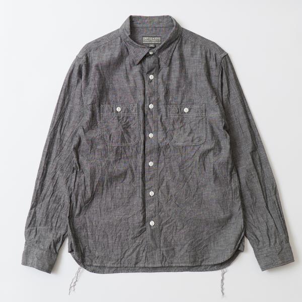 EMPIRE & SONS エンパイアアンドサンズ  ブラックシャンブレー ワークシャツ メンズ