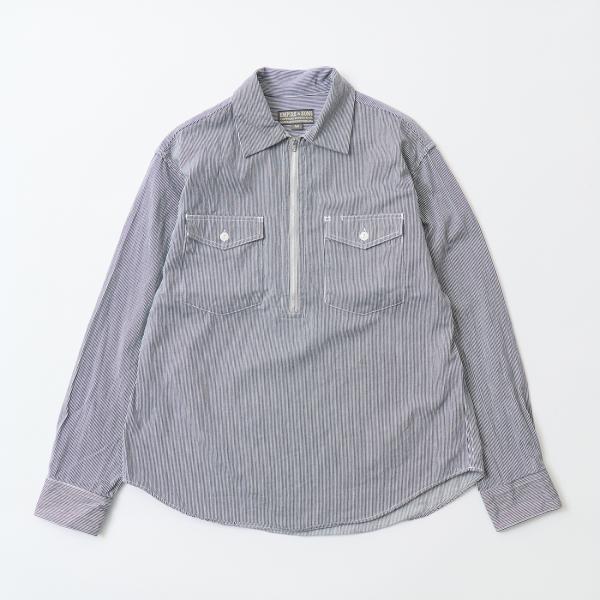 EMPIRE & SONS エンパイアアンドサンズ  ハーフジップ ヒッコリーストライプ ワークシャツ メンズ