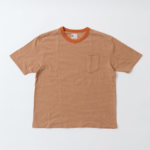 【対象ボーダーTシャツ2枚購入でノベルティプレゼント】FELCO フェルコ  クルーネック ストライプ ポケットTシャツ メンズ 日本製