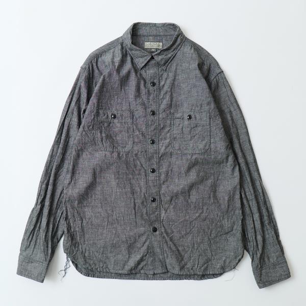 EMPIRE & SONS エンパイアアンドサンズ  ブラックシャンブレー ワークシャツ メンズ