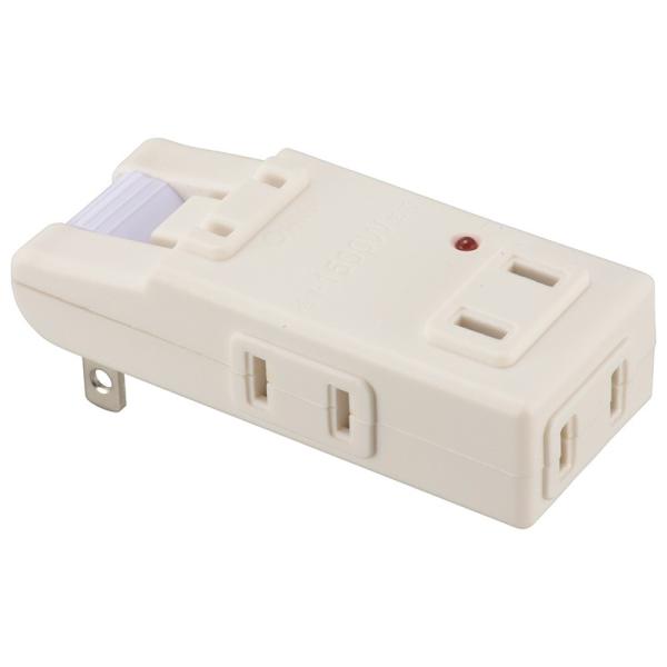 電源タップ コードなし マイクロタップ 雷ガード 4個口 白 ホワイト_HS-AKS4PBT-W 00-6969 OHM オーム電機