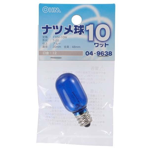 ナツメ球 カラー E12 10Wブルー LB-T0210-CA OHM 04-9638
