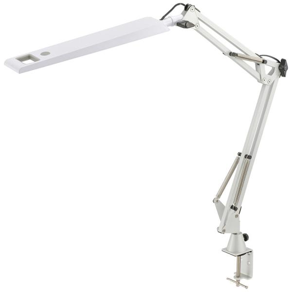 LEDアームライト クランプタイプ ホワイト_AS-LS28B-W 06-3723 オーム電機