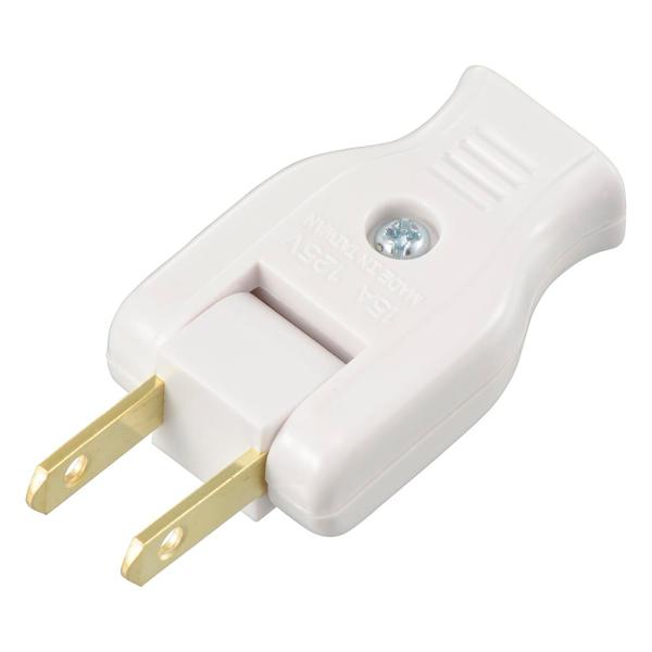ムービープラグ（補修用/1500Wまで/15A-125V/ホワイト/パッケージ無）_06-5351_HSーHMVP/W_OHM（オーム電機）