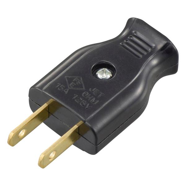 差込みプラグ（プラグ交換用/補修用/1500Wまで/15A-125V/ブラック/パッケージ無）_06-5359_HS-HHP/K_OHM（オーム電機）