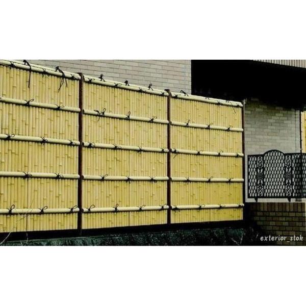建仁寺垣A型 H(高さ)1200mm片面 さらし竹・ヤクスギ色60角柱 建仁寺垣A型 H(高さ)1200mm片面 さらし竹・ヤクスギ色60角柱