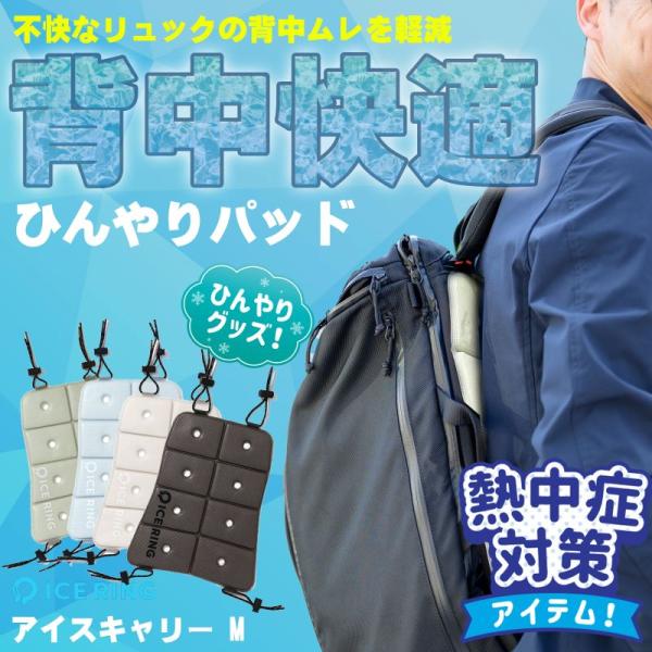 ￥6490→50%OFF！ 国内原料メーカー製使用 リュックサック パッド 冷感 クール ひんやり 背中 背パッド アイスキャリー (M) 大人 学生 子供 熱中症対策グッズ