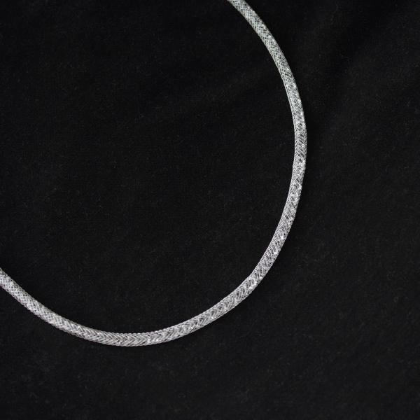 チューブメッシュブネックレス シルバー メッシュチェーン 軽量