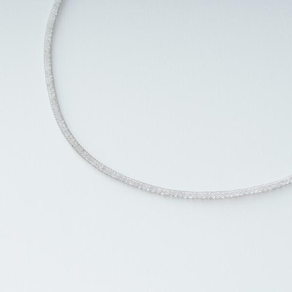 チューブメッシュブネックレス シルバー メッシュチェーン 軽量