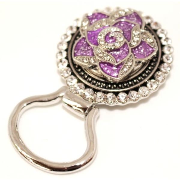マグネット式メガネホルダー フラワーROSE-Purple