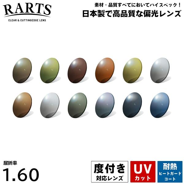 度付きレンズ 偏光 アーツ160 ヒートガードコート 耐熱 UVカット 伊藤光学 RARTS 球面 1.60 2枚1組 日本製 プラスチックレンズ 度付きレンズ 偏光 アーツ160 ヒートガードコート 耐熱 UVカット 伊藤