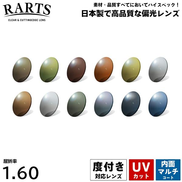 【 日本製の高性能・高品質な偏光レンズ 薄型 1.60 RARTS アーツ 】● 世界的な国内レンズメーカー 伊藤光学社製の日本製の偏光レンズ● 球面設計 / ファッション性と透過性を両立した内面マルチコート / 紫外線 99.9%以上カッ...