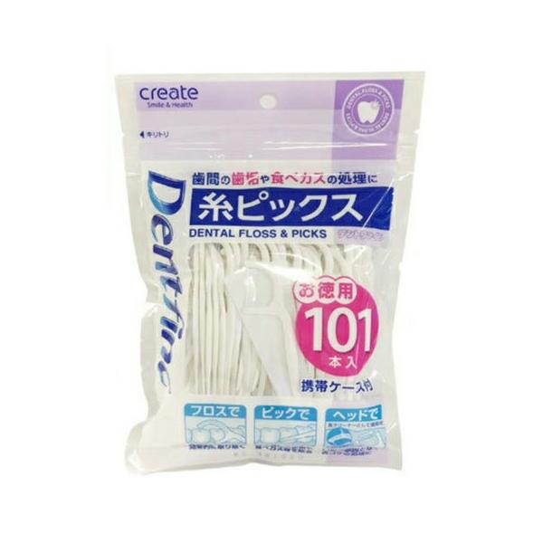 デントファイン 糸ピックス お買い得大容量 101本入り クリエイト デンタルフロス (ポスト投函-c)