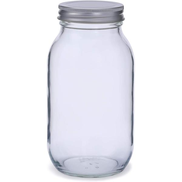 サビに強いステンレスキャップでいつも清潔！商品サイズ：胴径94Ｘ高さ183ｍｍ容量：900ｍｌ本体：ソーダライムガラスフタ：ステンレス SUS 430原産国:日本主な用途:ジャム、梅シロップ、酵素ジュース、らっきょう、ピクルス作り、グラノー...