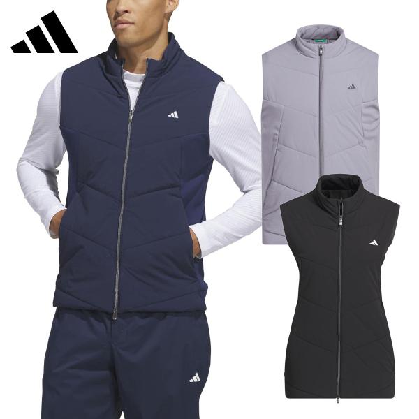 アディダス ゴルフ adidas Golf ゴルフウエア メンズ ベスト CLIMAWARM+ 撥水 防風 フルジップ ストレッチ UPF50+ 「 F6371 」 2026秋冬モデル 【当店在庫品】