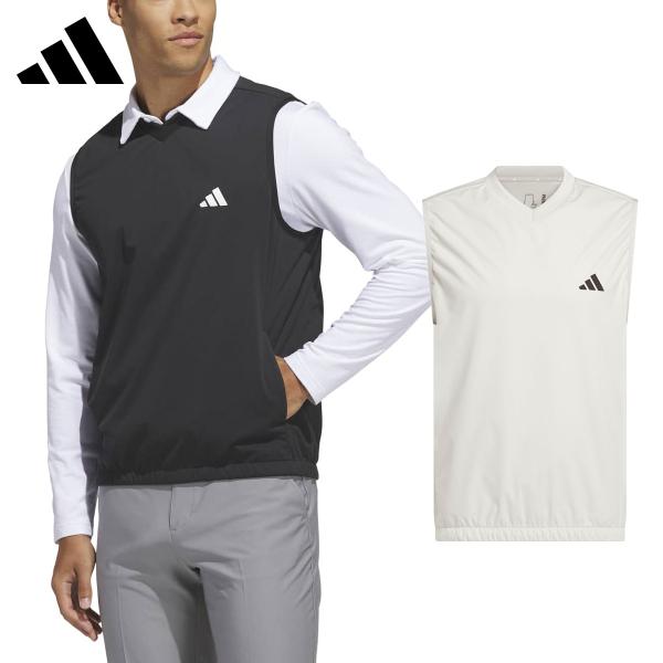 アディダス ゴルフ adidas Golf ゴルフウエア メンズ ベスト 撥水 防風 パッカブル Vネック UPF50+ 「 US777 」 2026秋冬モデル 【当店在庫品】