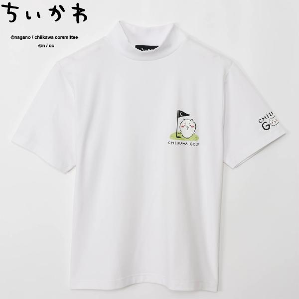 ちいかわ GOLF モックネック Tシャツ ちいかわグリーン ホワイト ちいかわ GOLF モックネック Tシャツ ちいかわグリーン ホワイト
