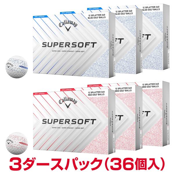 ボール構造：2ピースコア：ハイパーエラスティック・ソフトファスト・コアカバー：ハイブリッドカバーカバーパターン：ヘックス・エアロネットワークパターンボールカラー：スプラッターデザインブルー、スプラッターデザインレッド