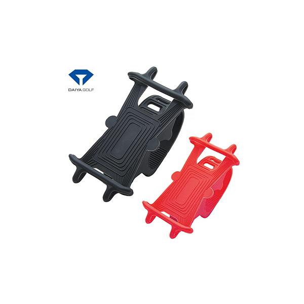 ゴルフカートに取り付けられるスマホホルダーです