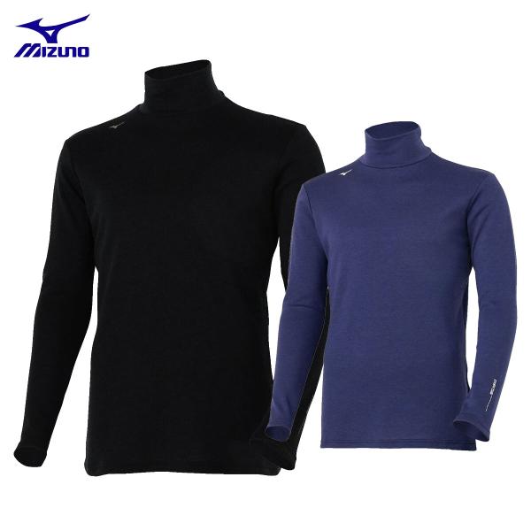 ミズノ MIZUNO ゴルフウエア メンズ インナーシャツ バイオネクスト ブレスサーモウール ハイネック長袖 「 E2MJC501 」 2025秋冬モデル 秋冬ウェア ブラック(09) ブルー(22)