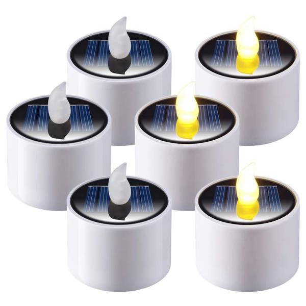 こちらのページは６個セットです●お得な6個セット●安全で雰囲気があるLEDキャンドルライト●炎のような揺らめく灯が上品で癒される空間を創ります●玄関や花壇、ガーデンテーブルと様々な場所に利用できます●電気代0円・自動点灯で手間いらず●電源の...