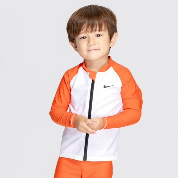 ナイキ フットマーク  トドラーボーイズジップ付きラッシュガード 1991115-004 ジュニア メール便送料無料 返品不可