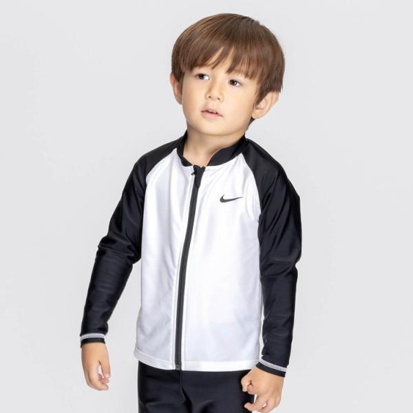 ナイキ フットマーク  トドラーボーイズジップ付きラッシュガード 1991115-009 ジュニア メール便送料無料 返品不可