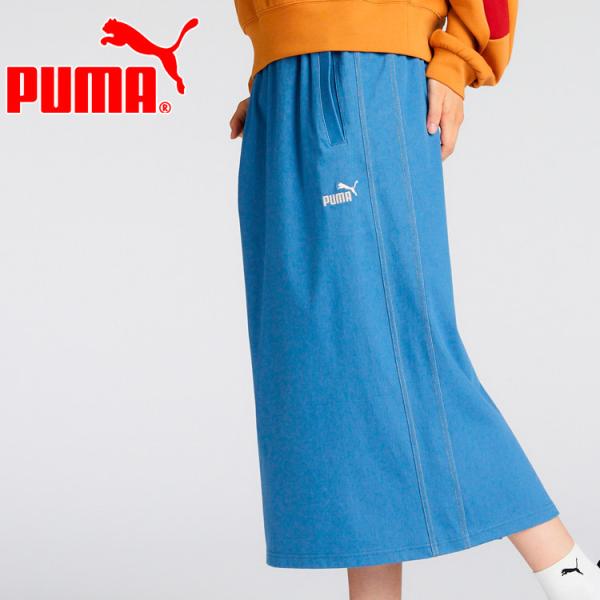 PUMA（プーマ） CORE HERITAGE デニム ライク ニット スカート 683604