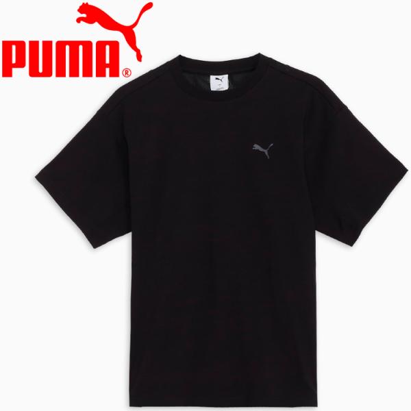 Puma メッシュスポーツシャツ Lサイズ 黒/赤 Puma メッシュスポーツシャツ Lサイズ 黒/赤