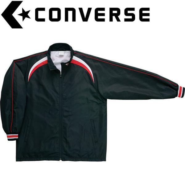 CONVERSE コンバース 【メンズ】ウォームアップジャケット【ブラック×ホワイト】【Lサイズ】CB162506S-1911 CONVERSE（コンバース） ウォームアップジャケット メンズ レディース