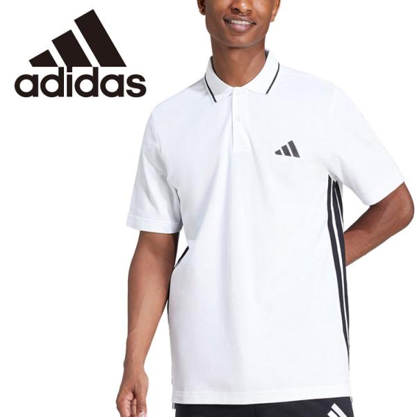 【稀少】アディダスオリジナルス　デサント　ステファンエドバーグ　ポロシャツ　白 adidas（アディダス） エッセンシャルズ スリーストライプス ピケ