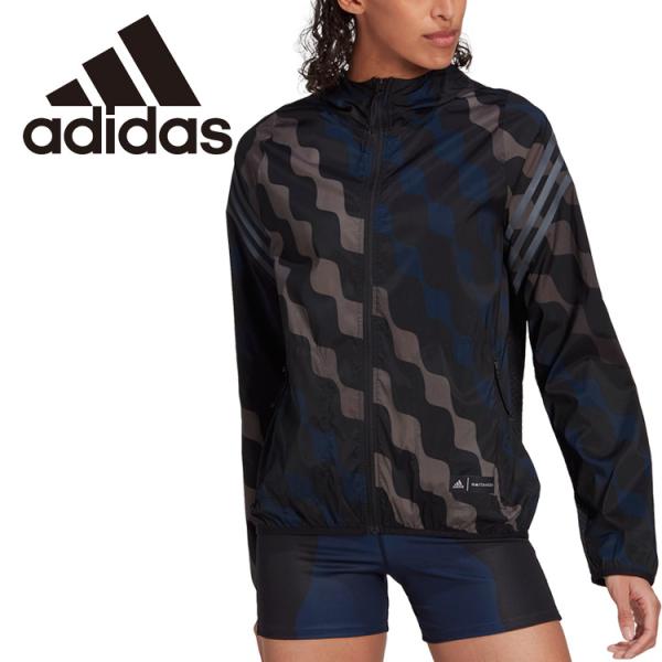 adidas×marimekko ウインドブレーカー スリーストライプ フード付 adidas アディダス マリメッコ ウインドブレーカー レディース