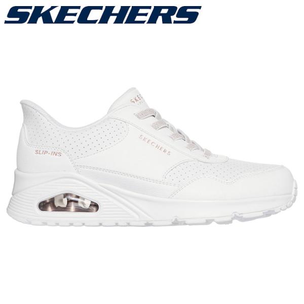 シロ　① SKECHERS（スケッチャーズ） UNO-BANKSIA LUXE 177118-WHT レディース