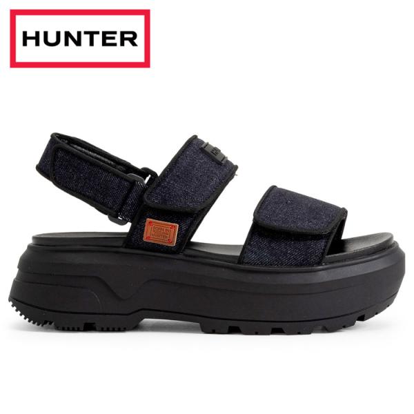 【新品】ハンター ユニセックス デニム シティ ヒール ストラップ サンダル HUNTER（ハンター） ユニセックス デニム シティ リベル ヒール