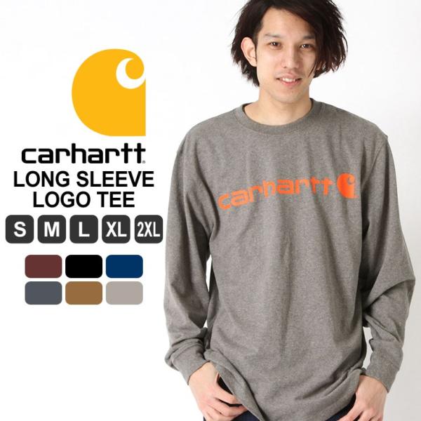 カーハート ロンt ロゴプリント メンズ Tシャツ 長袖 6 75oz 大きい