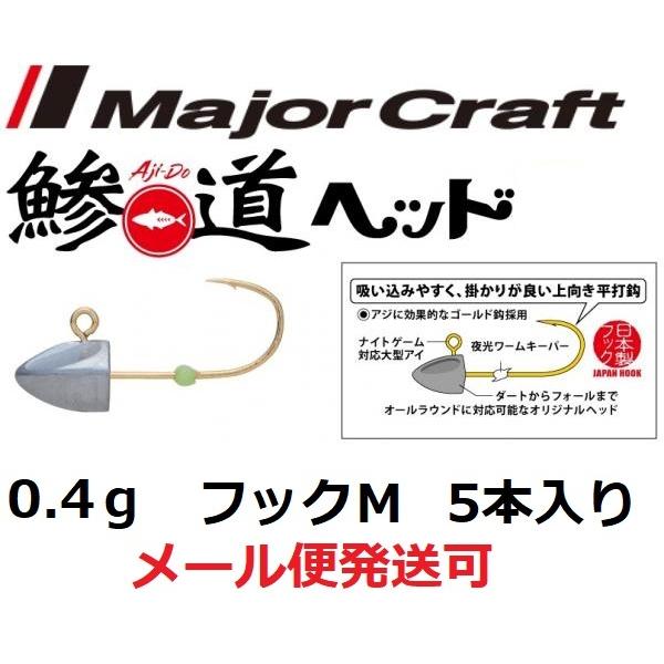 メーカー：メジャークラフト商品名：鯵道ヘッド5本入りアタリを逃さない貫通力使用フック：鯵道専用金針