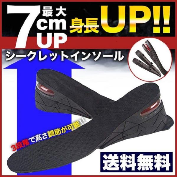 シークレットインソール エアインソール インソール身長アップ ヒール 7cmアップ 22 5 27ｃｍ メンズ レディース Buyee 日本代购平台 产品购物网站大全 Buyee一站式代购 Bot Online