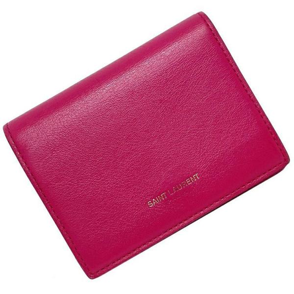 サンローラン 名刺入れ ピンク 372401 カードケース レザー 中古 SAINT