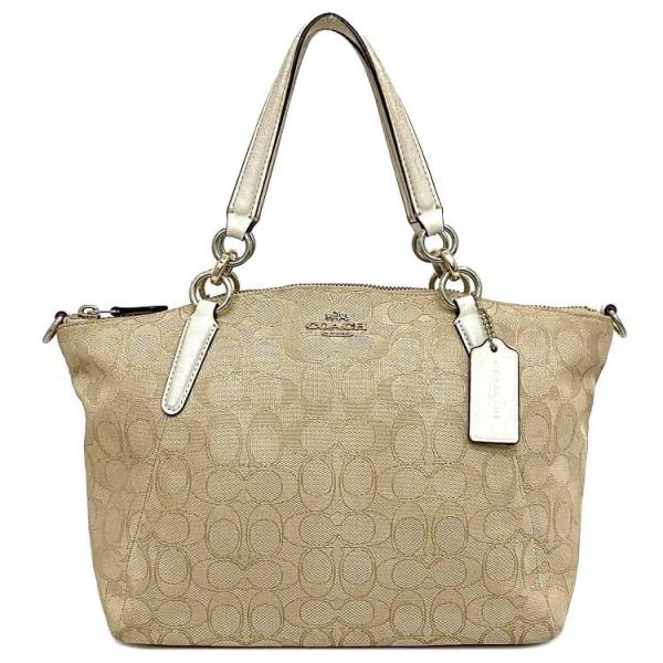 COACH コーチ トートバッグ ベージュ ホワイト シグネチャー