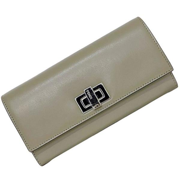 FENDI フェンディ 二つ折り 長財布 グレー ピーカブー 8M0377 ec