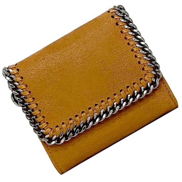 ステラマッカートニー 三つ折り 財布 ec-22818 キャメルブラウン シルバー ファラベラ 431000 W9132 WI18 美品 ポリエステル メタル 中古 STELLA McCARTNEY ホック 折り財布 チェーン シンプル 定番 人気 小さい 小物 お洒落 ウォレット ブランド 本物 鑑定済み Stella McCartney（ステラ・マッカートニー） 三つ折り 財布 ec-22818